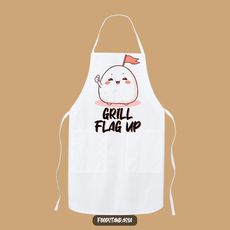 Funny Onigiri Flag Apron: Cook with Cheer, A Hilarious Rice Ball Gift!