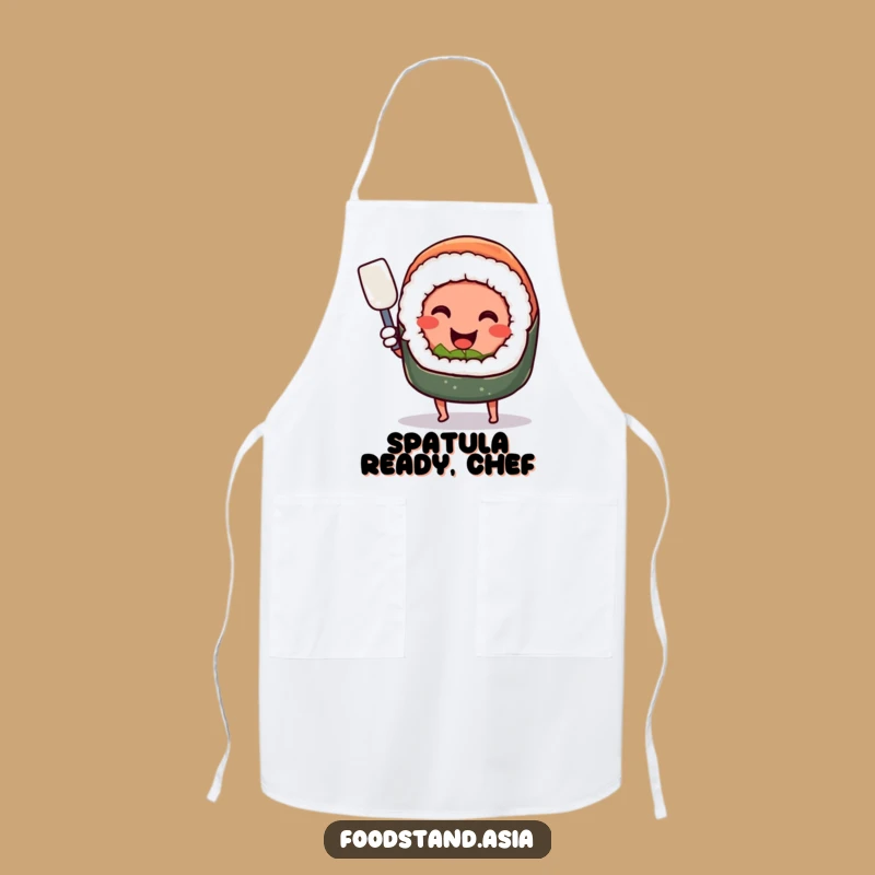 Funny Sushi Spatula Apron: Smiling Chef Kitchen Humor