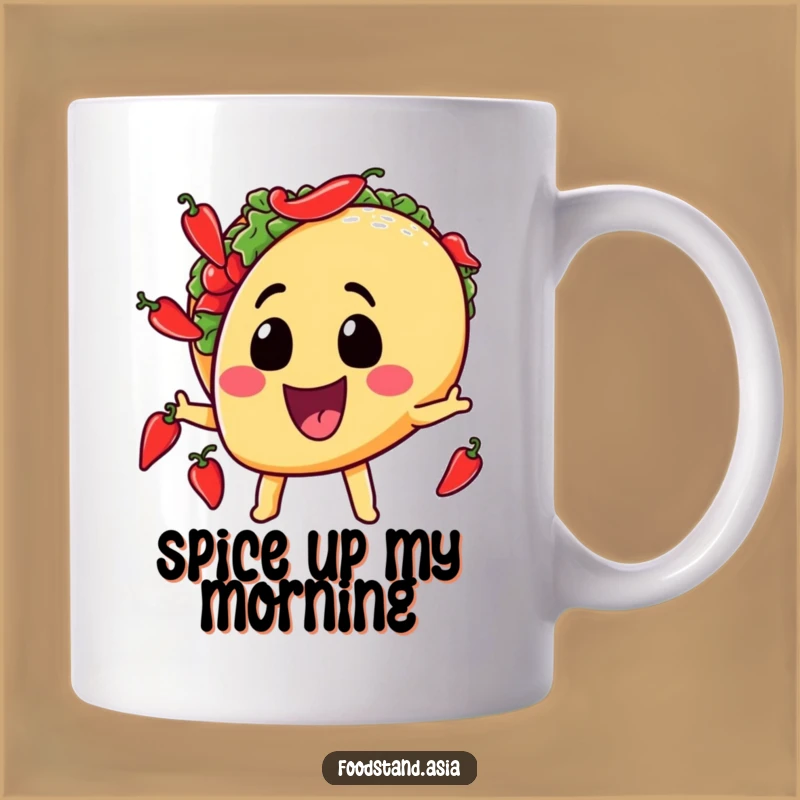 Funny Taco Mug: Playful Chili Juggling for Spice Lovers Funny Gift