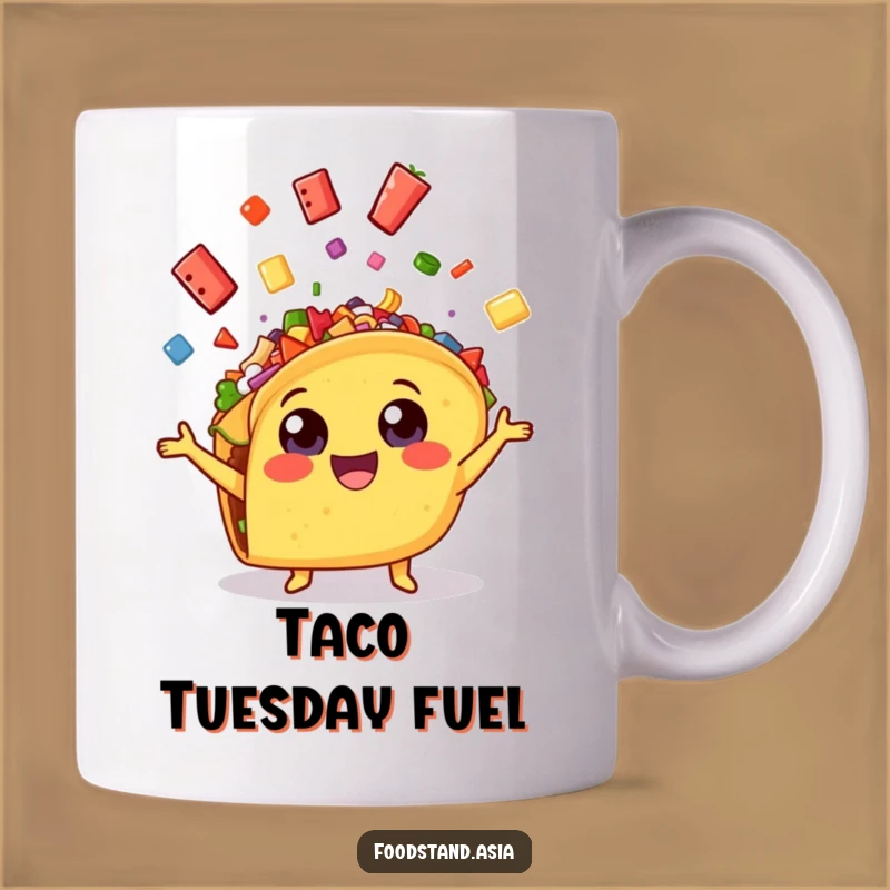 Funny Taco Juggling Mug: Cheerful Foodie Fiesta Humor Gift