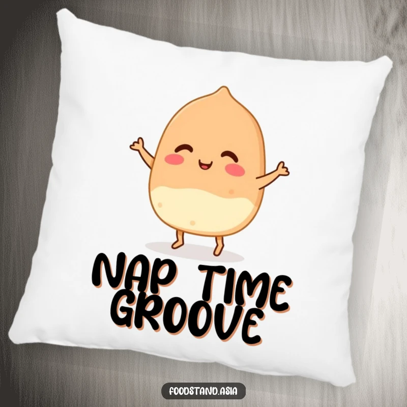 Funny Takoyaki Dance Pillow with a smiling Japanese delicacy doing a cute dance, providing comfort and a burst of humor.