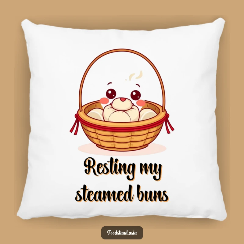 Funny Dim Sum Pillow: Cheerful Steaming Bun Cushion Gift for Cozy Fun