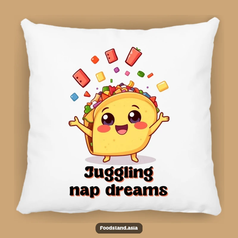 Funny Taco Juggling Pillow: Cheerful Fiesta Comfort & Decor