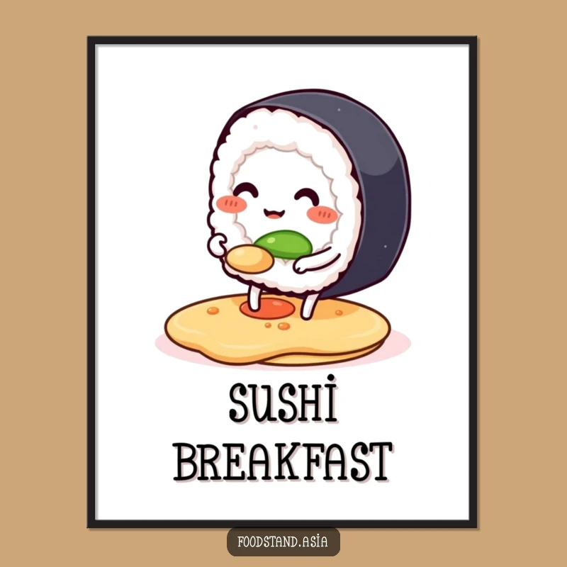 Funny Sushi Pancake Digital Print: Chef Action - Instant Funny Gift
