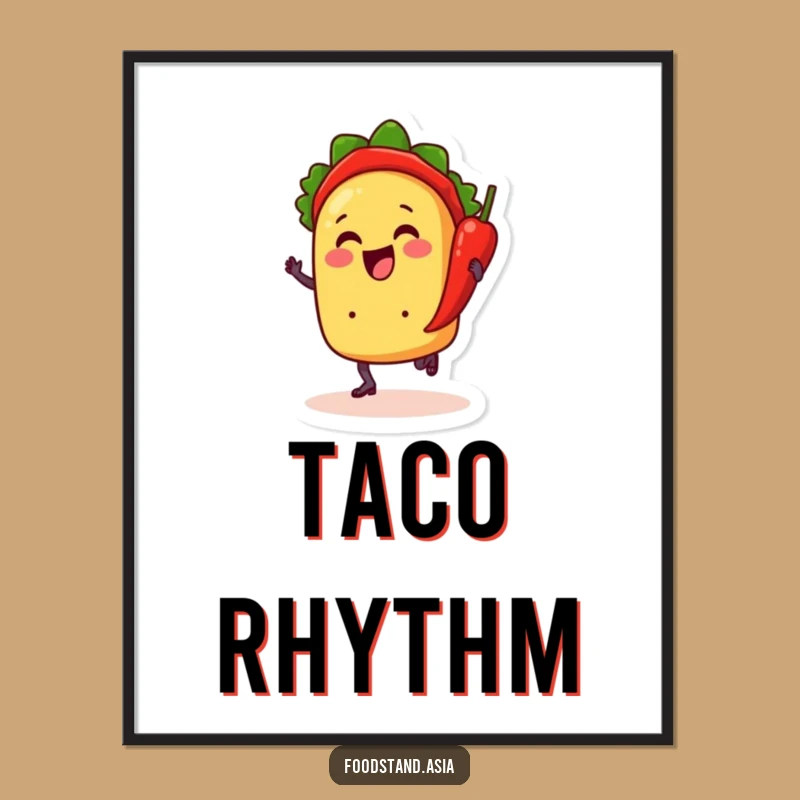 Funny Taco Dancing Digital Print: Fiesta Action - Instant Funny Gift