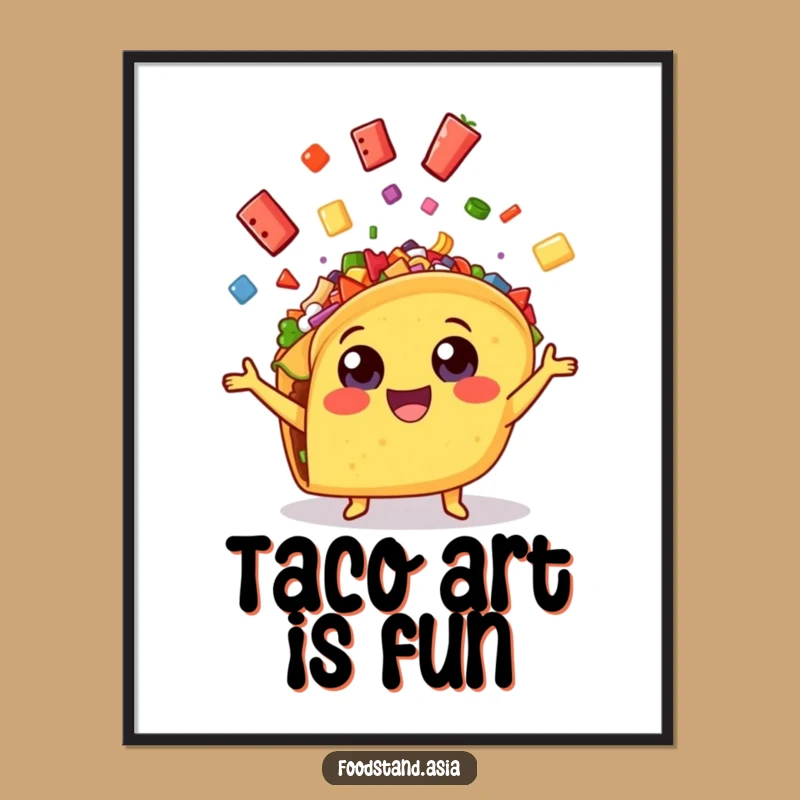 Funny Taco Juggling Digital Art: Cheerful Fiesta Instant Download