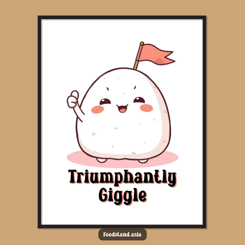 Funny Onigiri Flag Digital Art: Instant Joy, Hilarious Rice Ball Gift!