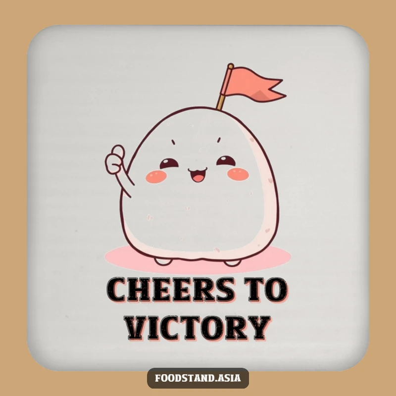 Funny Onigiri Flag Coaster: Protect Surfaces with Hilarious Rice Ball Charm!