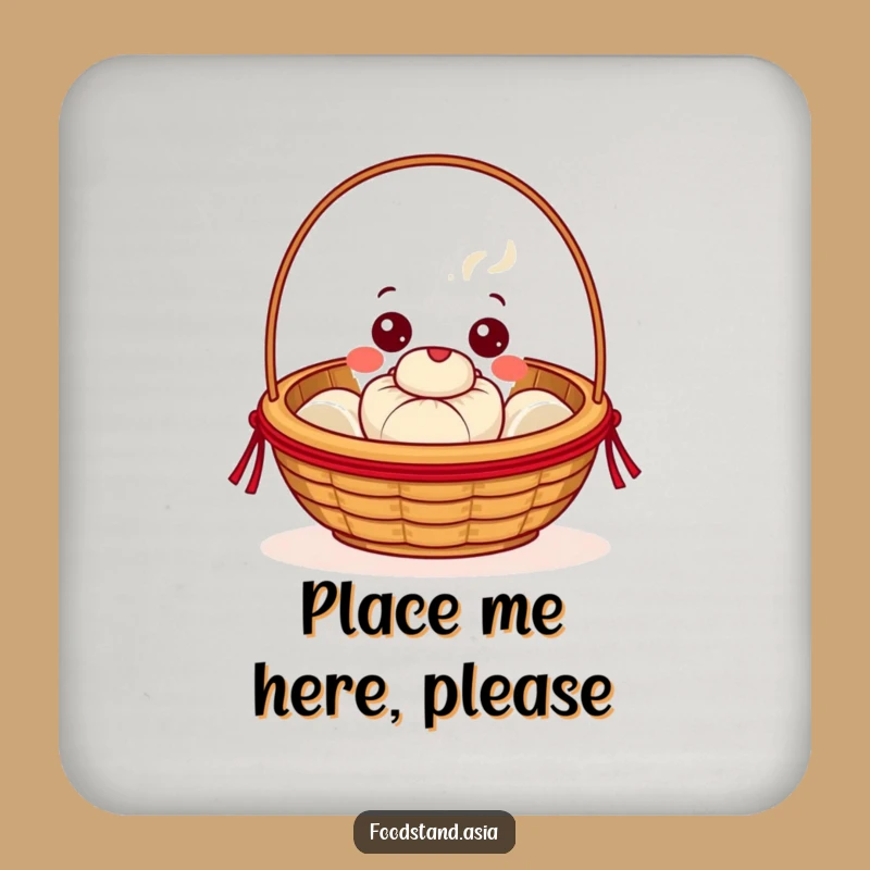 Funny Dim Sum Coaster Set: Cheerful Steaming Bun Table Protector Gift