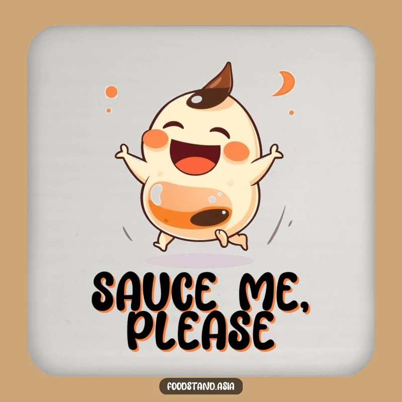 Funny Dumpling Chase Coaster: Protect Surfaces with Playful Humor, Perfect Gift!