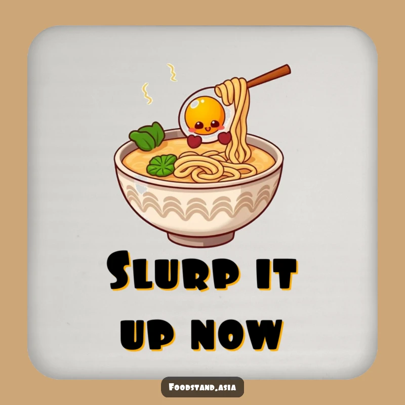 Funny Ramen Coaster Set: Giggling Noodles Egg Table Protector Gift