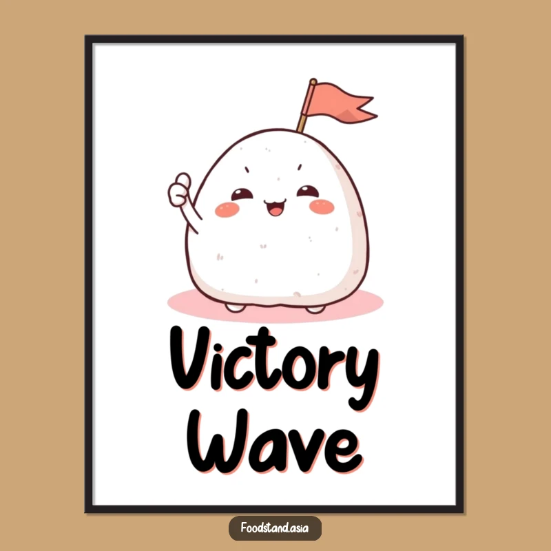 Funny Onigiri Flag Poster: Cheerful Wall Art and Hilarious Rice Ball Gift!