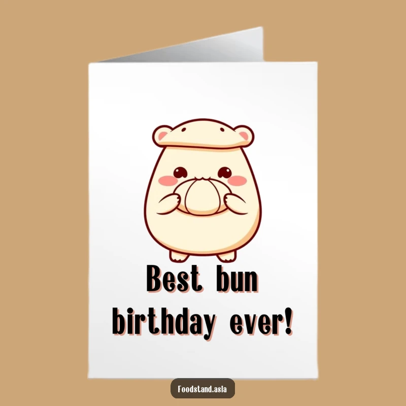 Free Printable Bao Birthday Card: Delighted Bun Funny Downloadable Gift