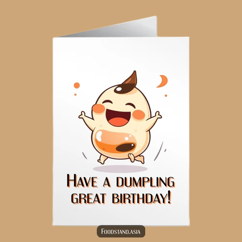 Free Printable Birthday Dumpling Card: Funny Downloadable Gift for a Playful Celebration