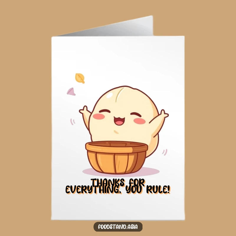 Free Printable Dumpling Thank You Card - Giggling Foodie Appreciation Downloadable Gift