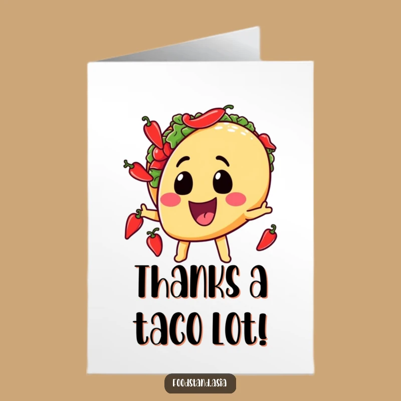 Free Printable Taco Thank You Card - Juggling Chili Downloadable Gift