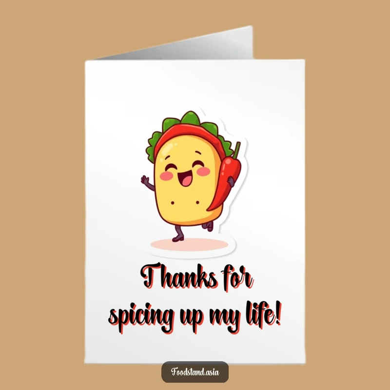 Free Printable Taco Thank You Card: Funny Dancing Taco Gratitude
