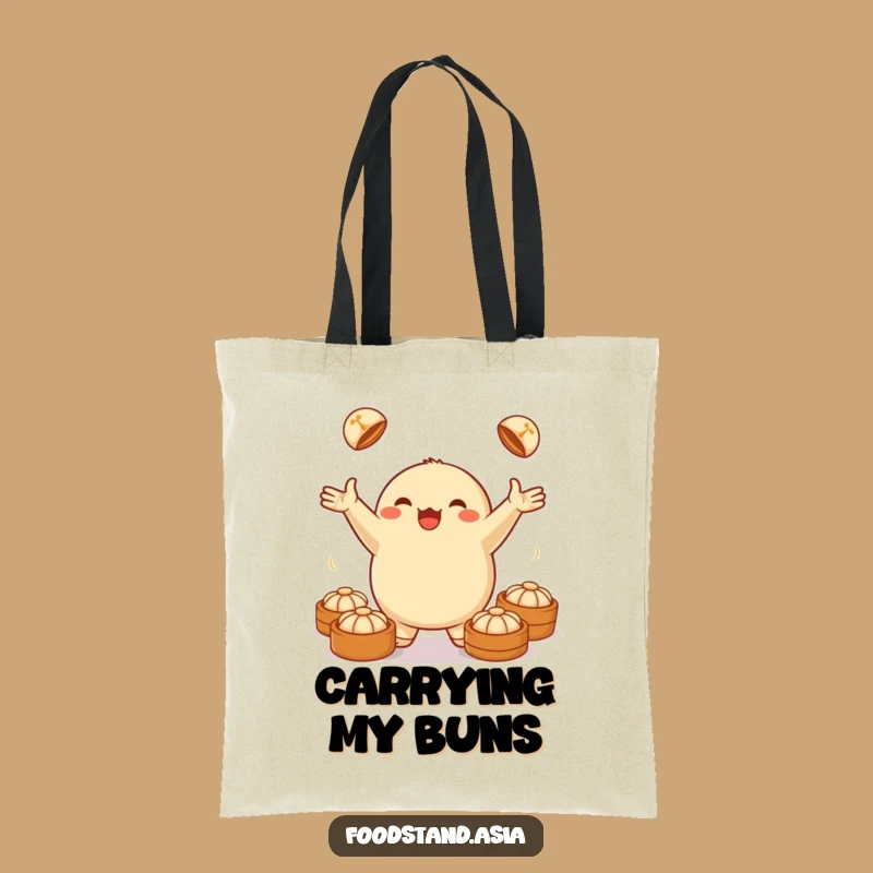 Funny Dumpling Juggling Tote Bag: Bun Carrier - Your Funny Gift Bag