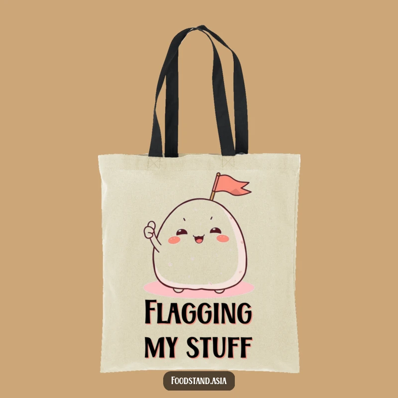 Funny Onigiri Flag Tote Bag: Carry Your Cheer, A Hilarious Rice Ball Gift!